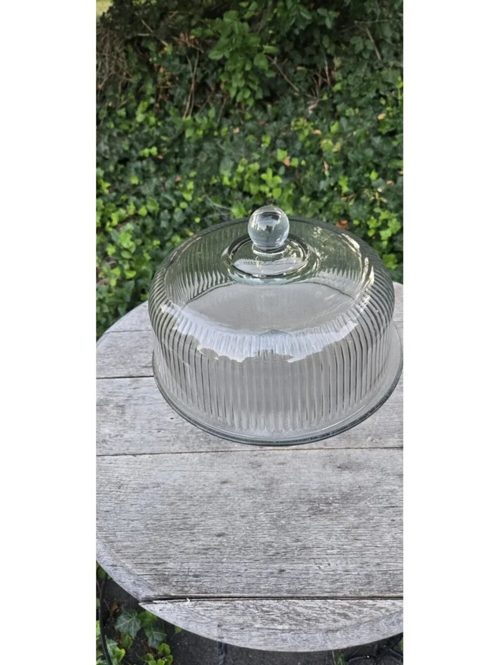 Clear Glass Anchor Hocking Ribbed Glass Cake Stand Doubles As A Punch Bowl